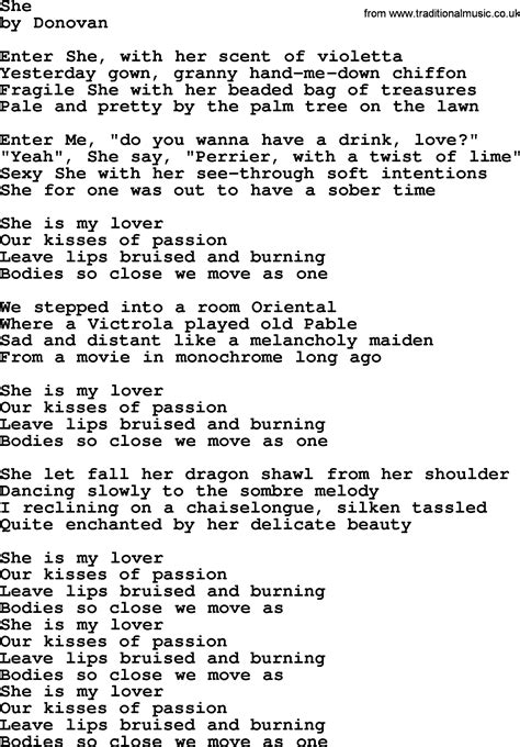 lyrics to the song she